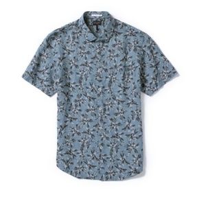 Kyoto City Floral Print Collar Shirt - Indigo Kyo